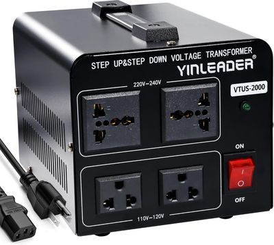 Heavy-Duty 2000W Voltage Converter – 110V to 220V &amp; 220V to 110V – Dual Direction Transformer