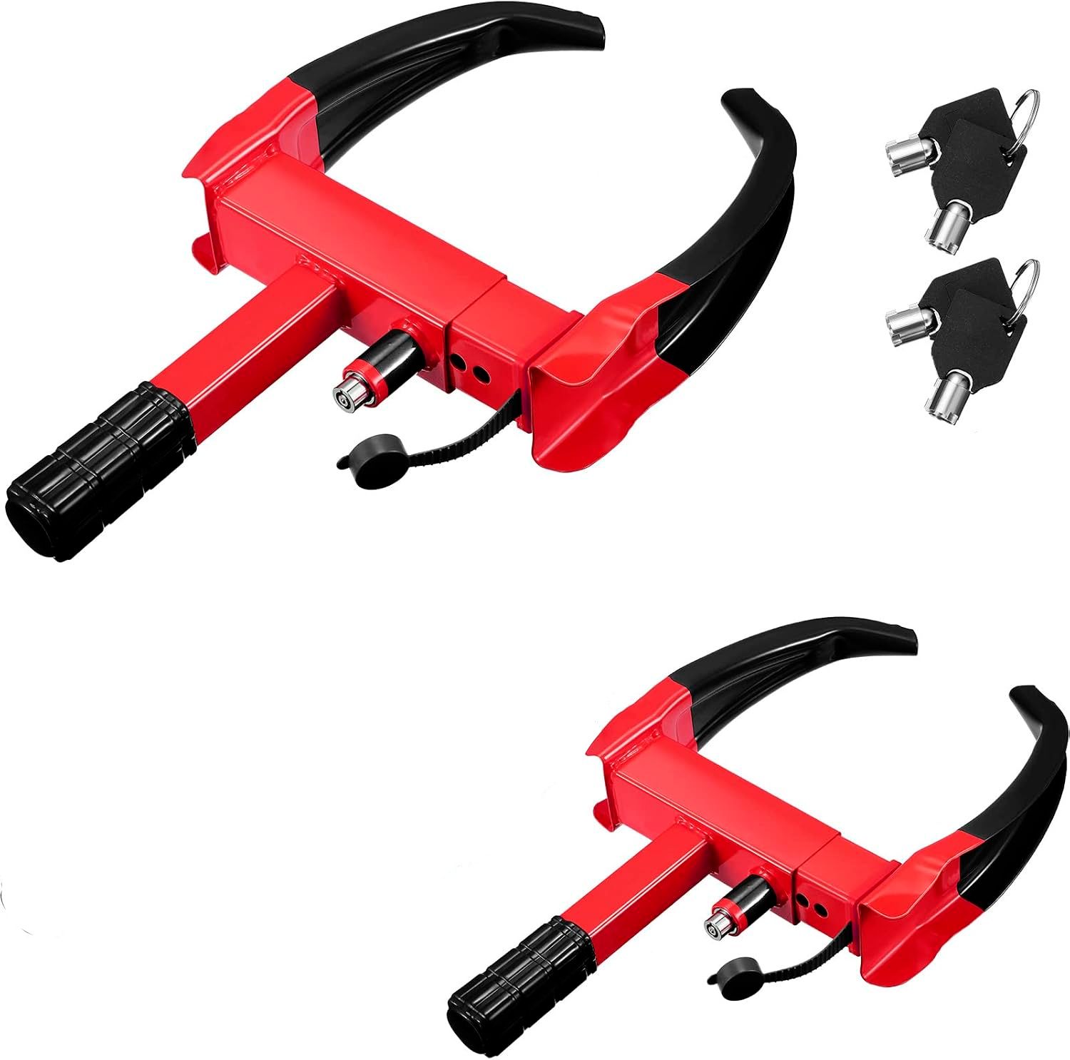 Wheel Lock Clamp – Set of 2 Heavy-Duty Anti-Theft Tire Locks (Red, Black)