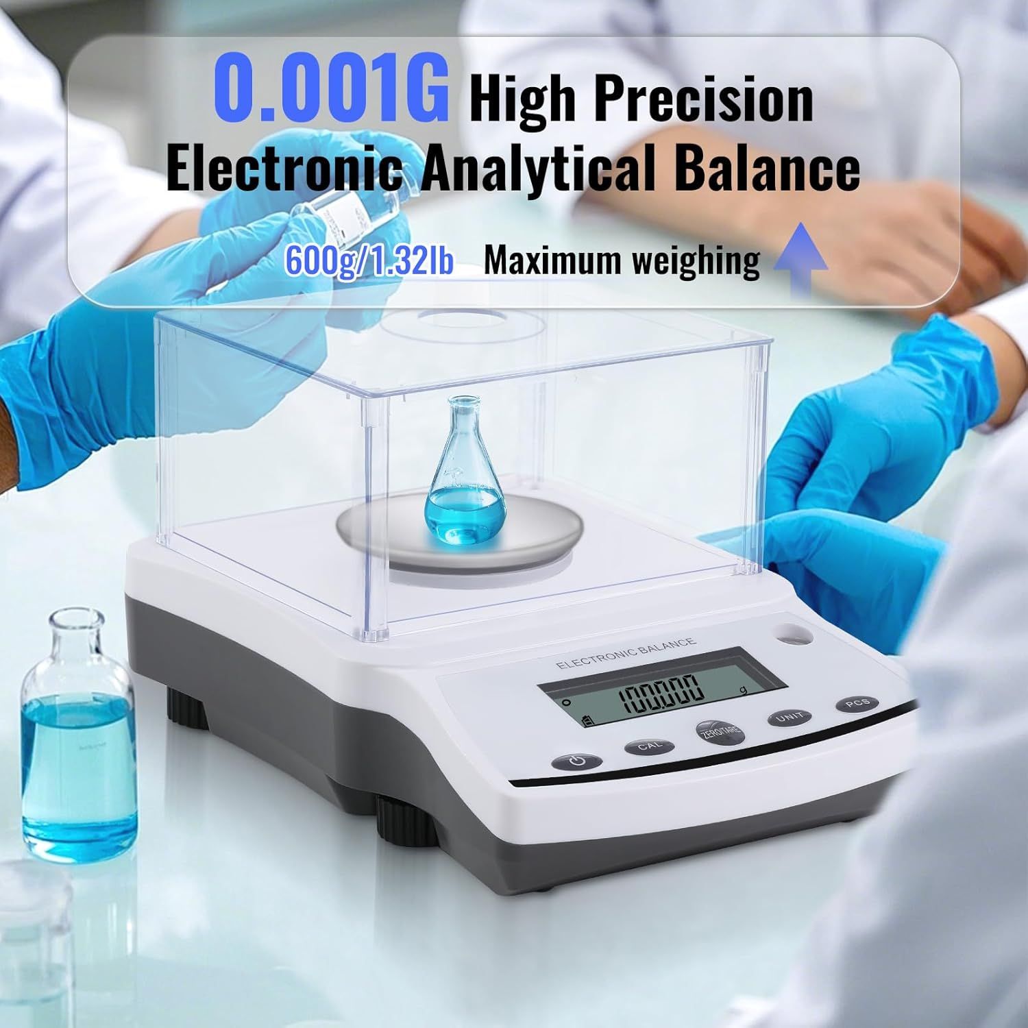 Ultra Precision Lab Scale 600g × 0.001g – Perfect for Gold, Jewelry &amp; Lab Work With RS232 Port