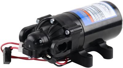 Everflo EF2200-QA-BOX 2.2GPM 12V Diaphragm Pump-Quick Attach Port, Black