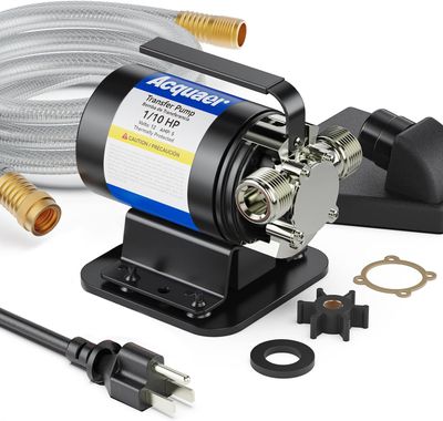 Portable Electric Utility Water Transfer Pump 115V 110 HP with Suction Hose Kit, Low Suction Water
