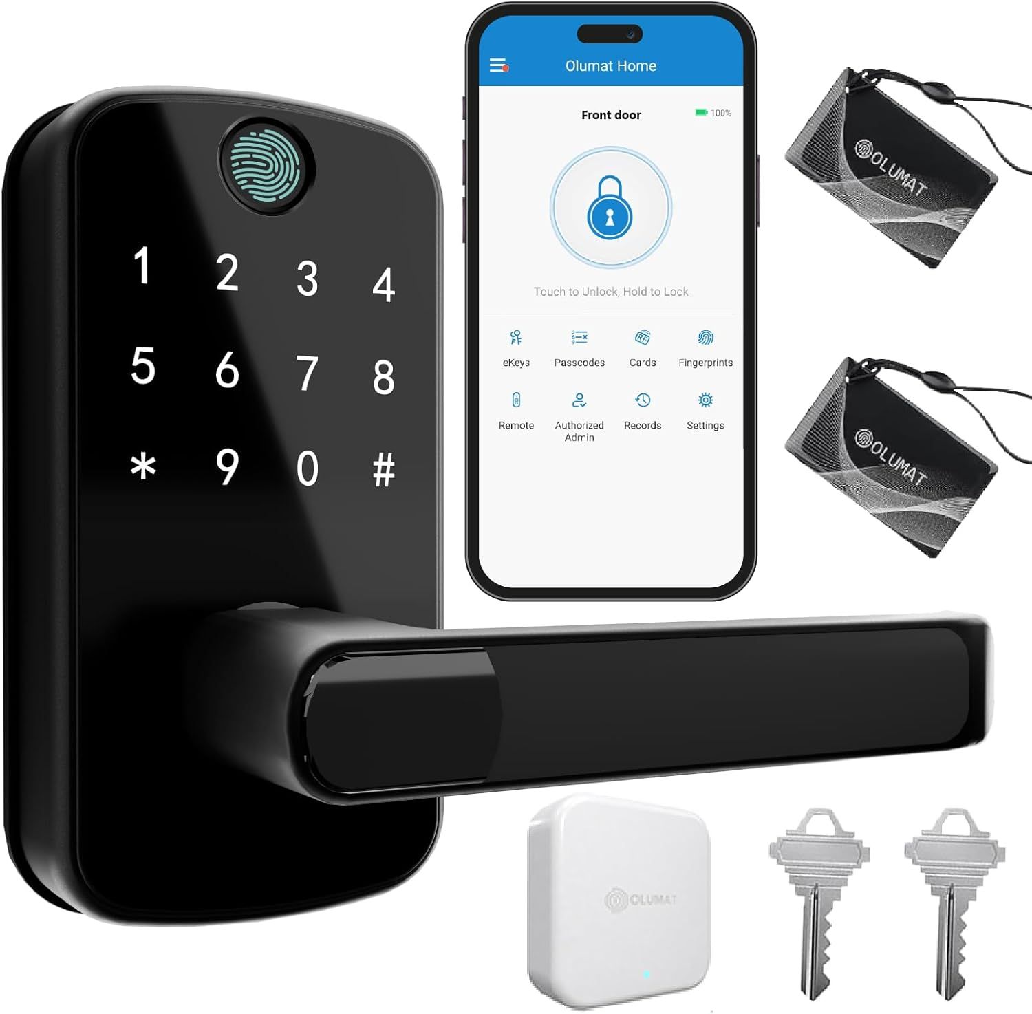 Keyless Entry Door Lock with Gateway Smart Door Lock with Fingerprint - Keypad Door &amp; App Control