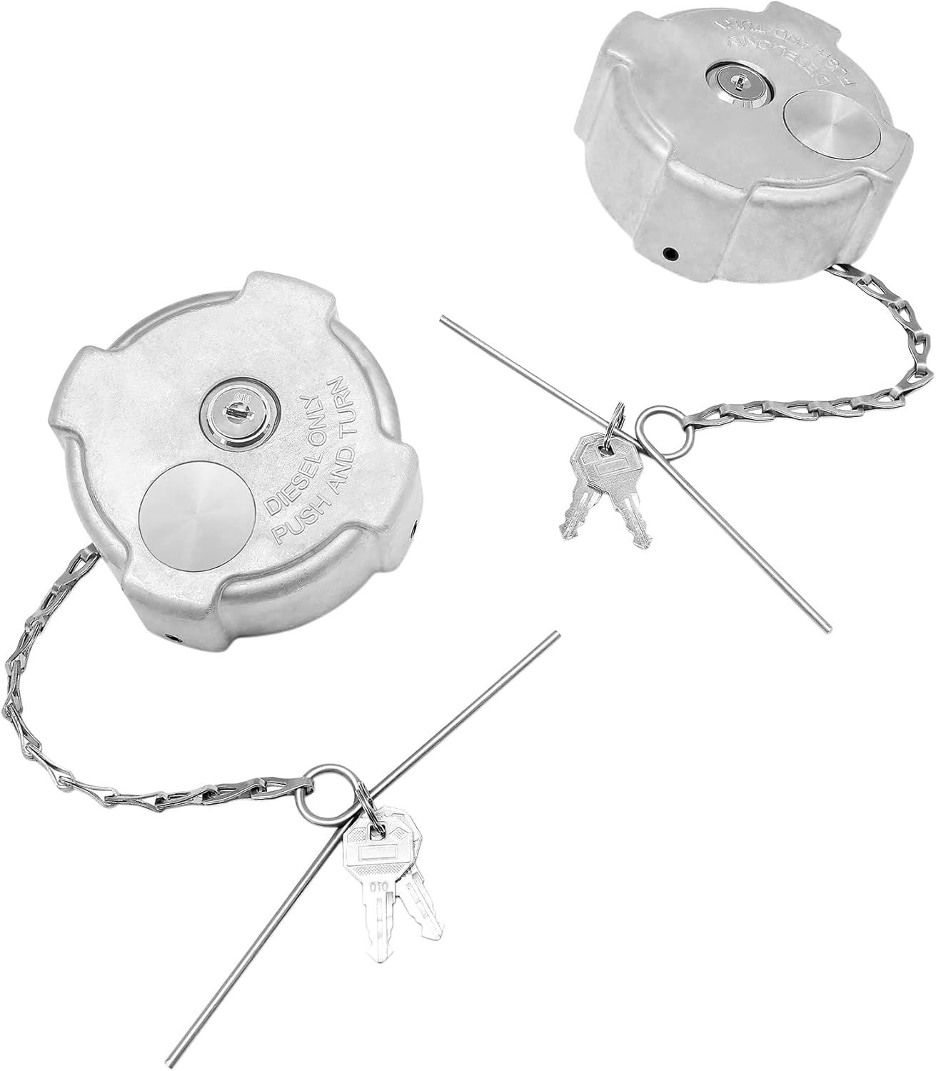 2PCS Locking Fuel Cap for Freightliner Cascadia/Columbia/Century/Coronado, Diesel Gas Tank Cap+Keys