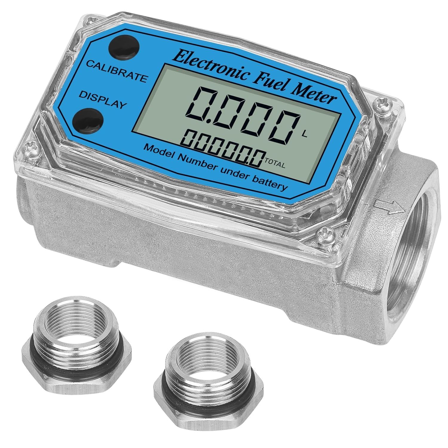 Heavy-Duty Digital Flow Meter – Inline 1&quot; NPT, 2.6–26 GPM, For Gas, Diesel, Oil, Water