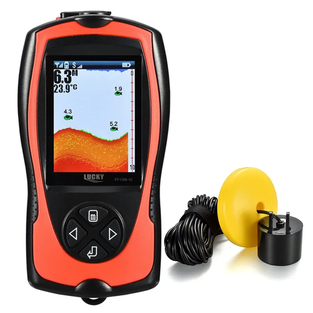 LUCKY FF1108-1CT Portable Fish Finder 100M/300FT Depth Fish Alarm Wired Fish Detector