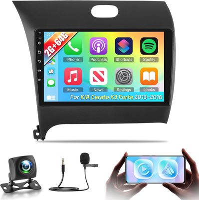 9” Android 13 Car Stereo – For Kia Cerato/K3/Forte 2013–2016, Wireless CarPlay &amp; Android Auto