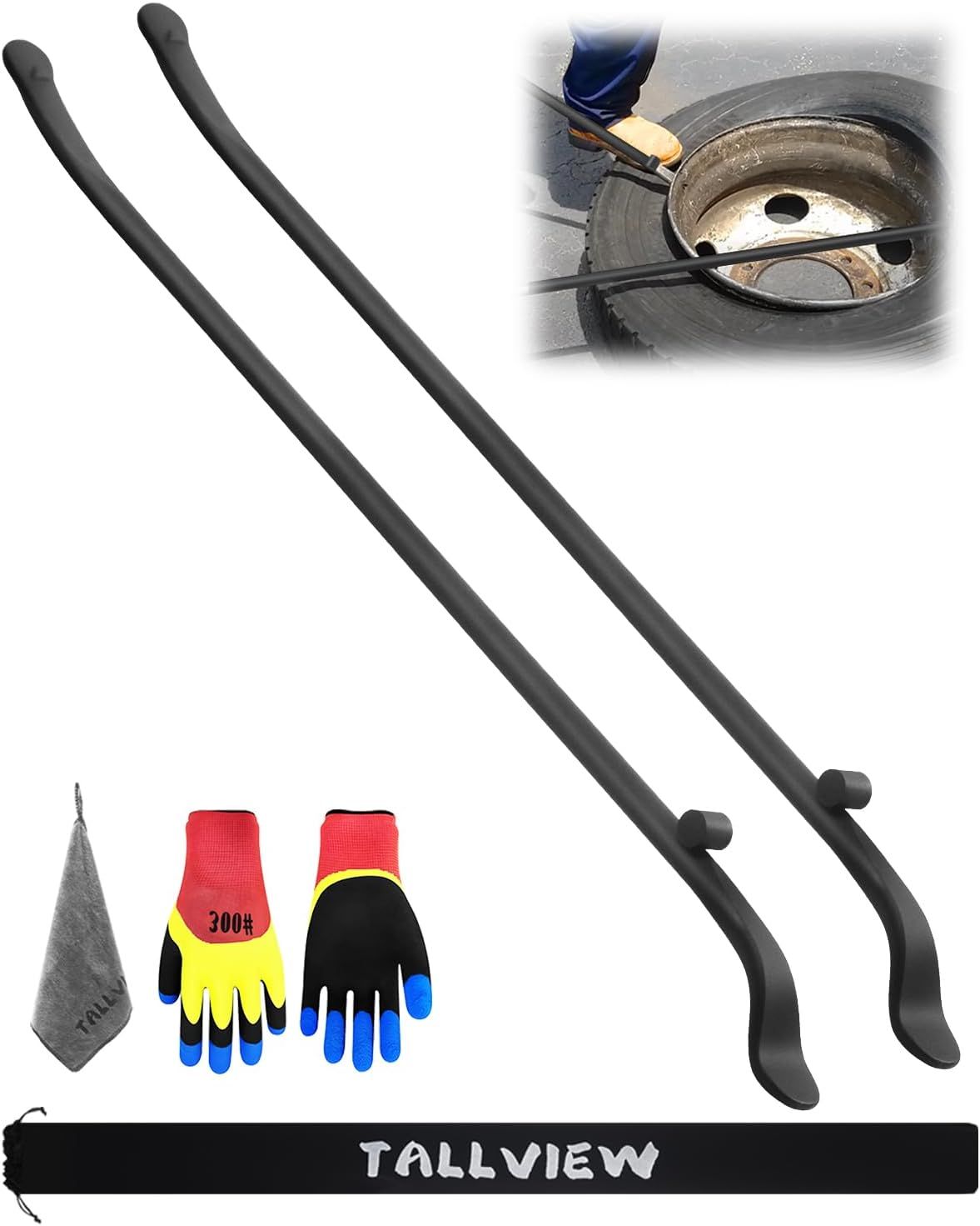 Semi Truck Tire Tools – 2PCS 38&quot; x 3/4&quot; Tire Bars for Changing &amp; Repairing Tubeless Tires