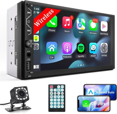 7&quot; Touchscreen Car Stereo | Wireless CarPlay/Android Auto, Bluetooth, FM, USB