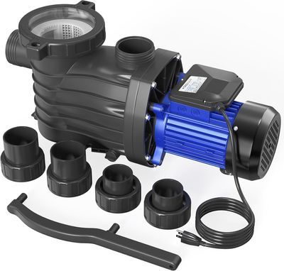 3HP Above/Inground Swimming Pool Pump – 7449 GPH, Energy Saving, with Basket, 115V