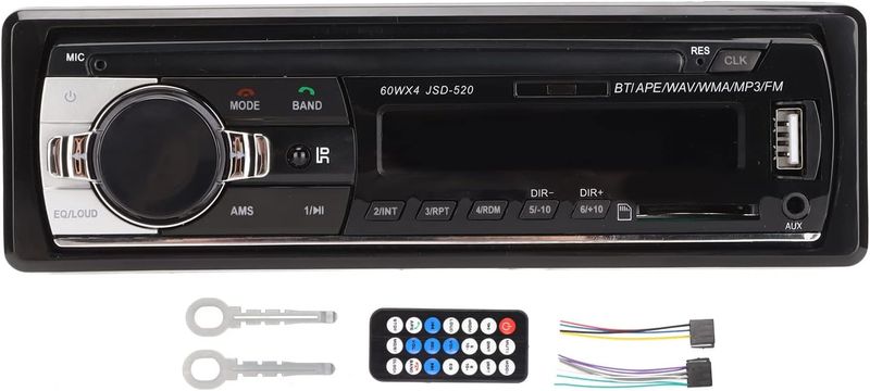 Multimedia Car Stereo Receiver with Bluetooth, AI Voice Control, USB &amp; LED Display Car Audio System