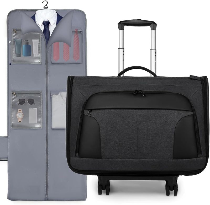 Rolling Garment Bag with Wheels – Large Carry-On Suit Bag for Travel &amp; Business