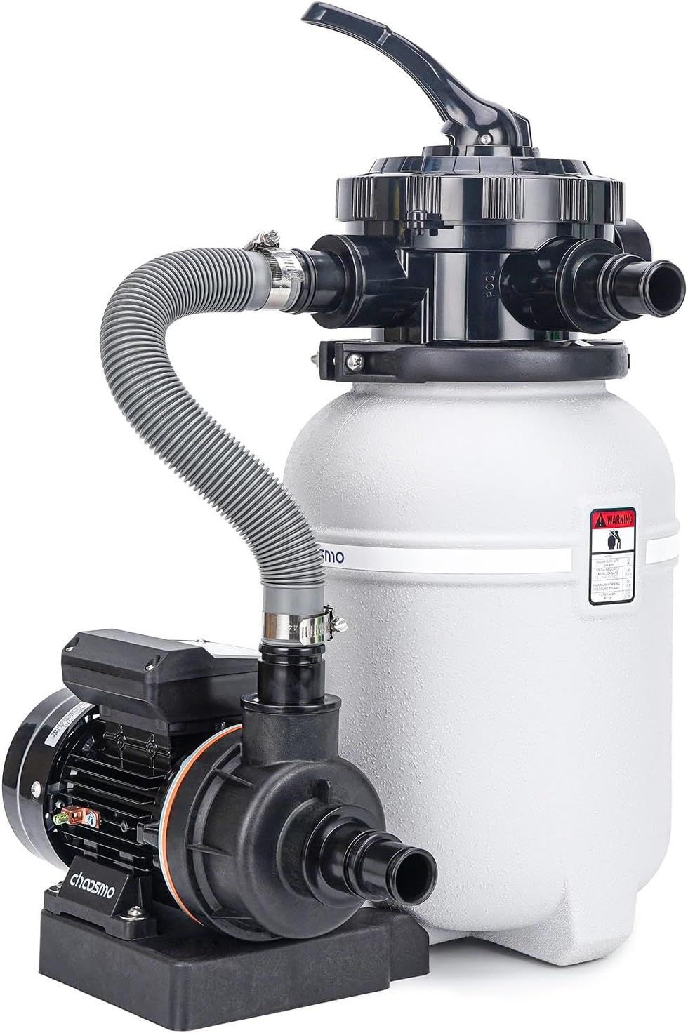 10&quot; Sand Filter System with 2220GPH Pump – Above Ground Pool Filtration with 6-Way Valve