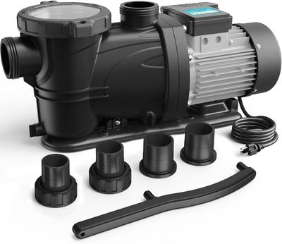 Powerful 2HP Swimming Pool Pump – 8120 GPH Self-Priming Single Speed Pump 115V