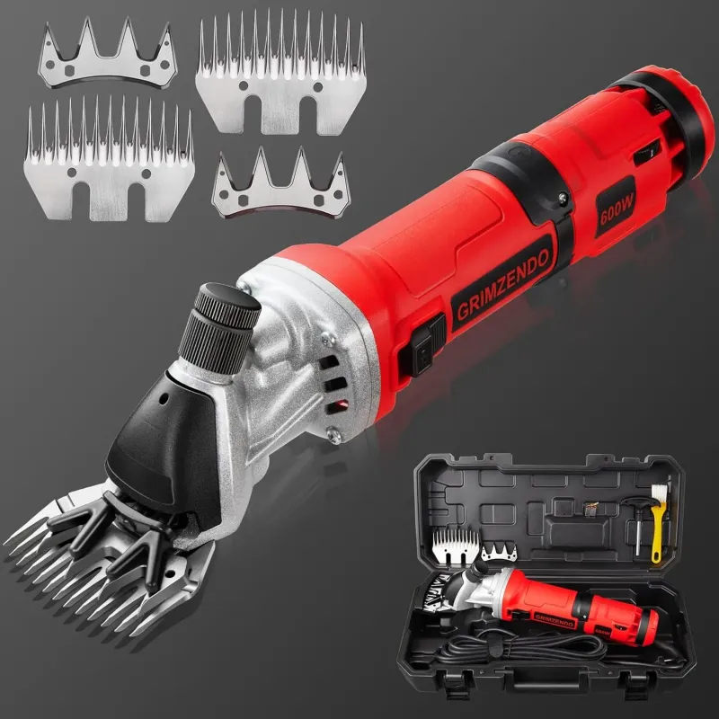 Grimzendo 600W Electric Sheep Shears – Professional Heavy Duty Clippers with 6 Speed