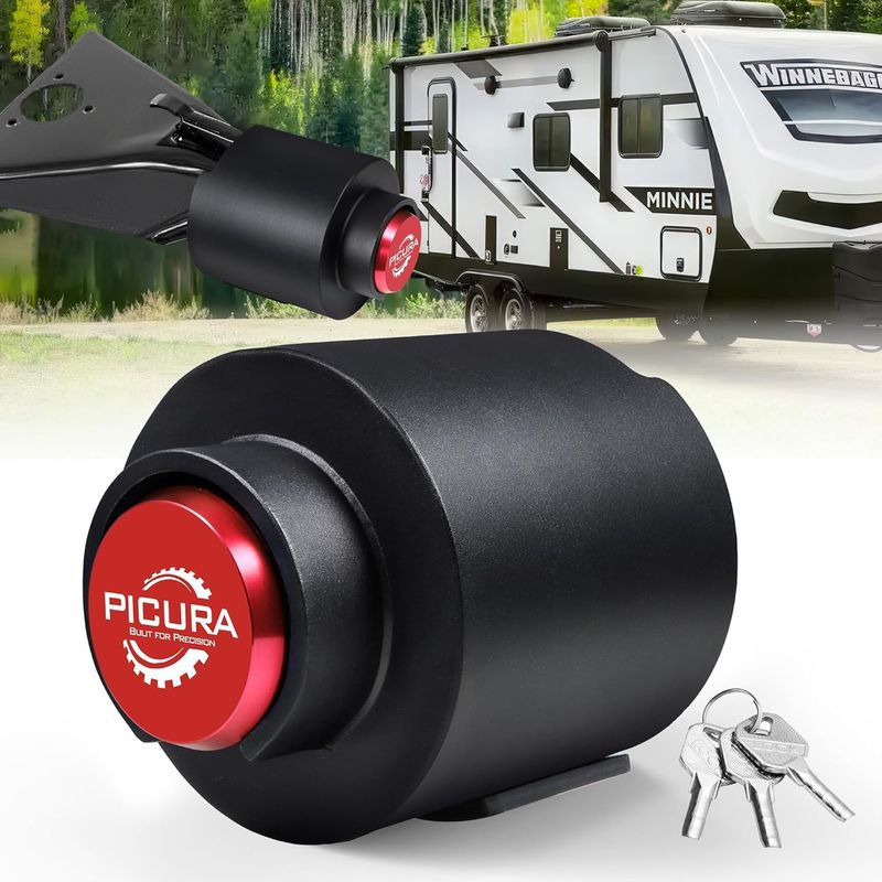 Heavy Duty Trailer Hitch Lock 2-5/16&quot; Anti-Theft Coupler Lock for RV/ Boat/ Truck (Red Color)