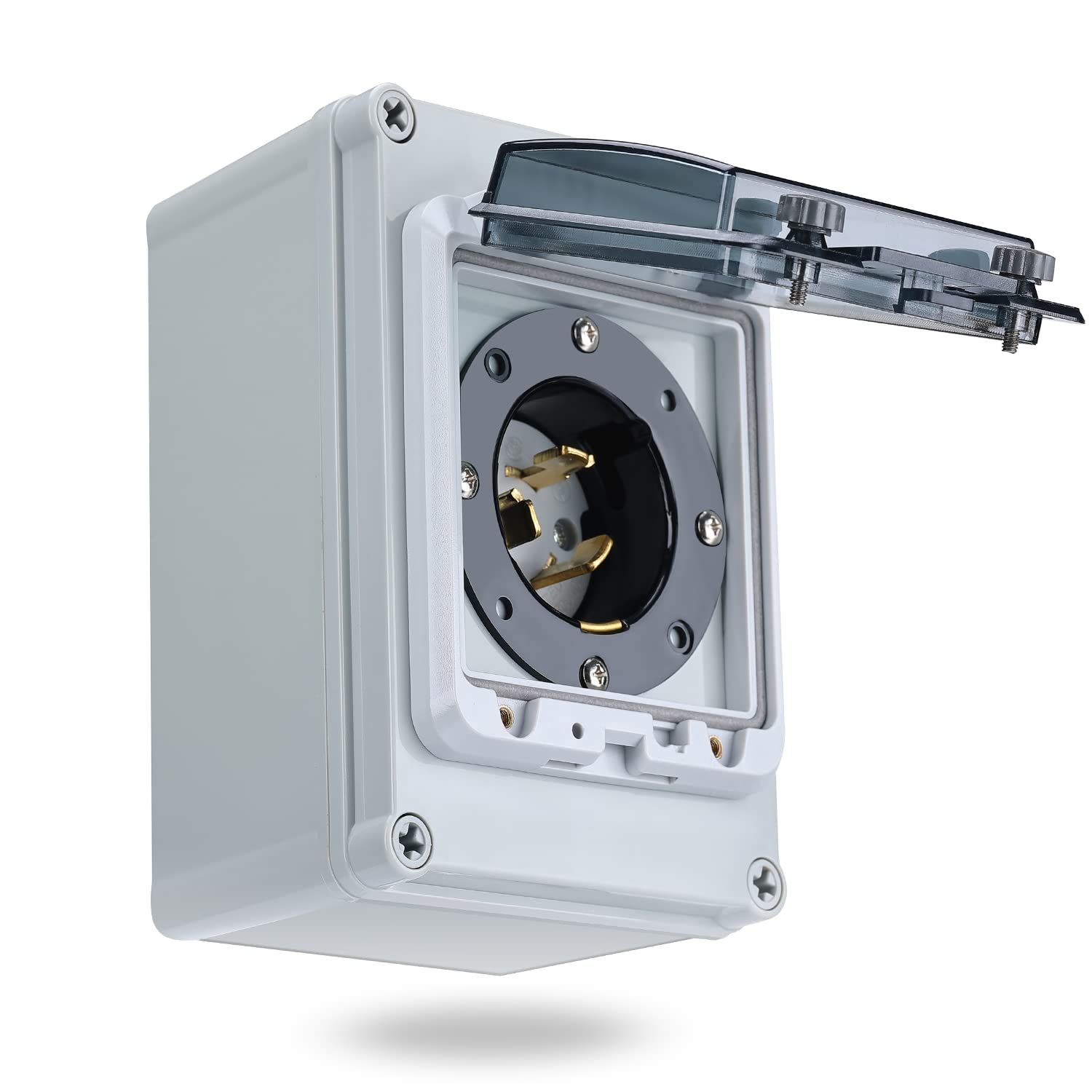 50 Amp Generator Inlet Box Outdoor, NEMA SS2-50P, 125/250V 12500W Weatherproof