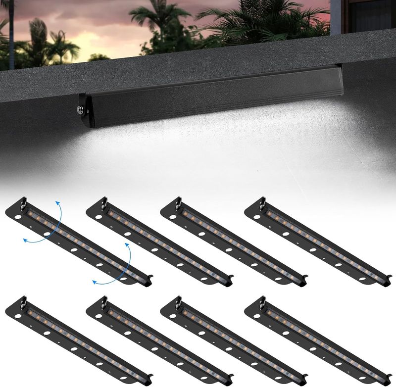 8-Pack 12&quot; LED Hardscape Paver Lights – Low Voltage Outdoor Step Lighting 5000K