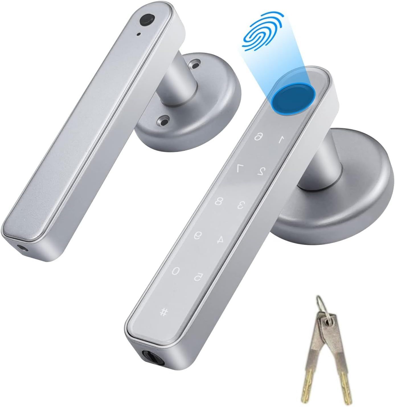 Smart Keyless Entry Door Lock – Fingerprint &amp; Touchscreen Knob for Home/Office