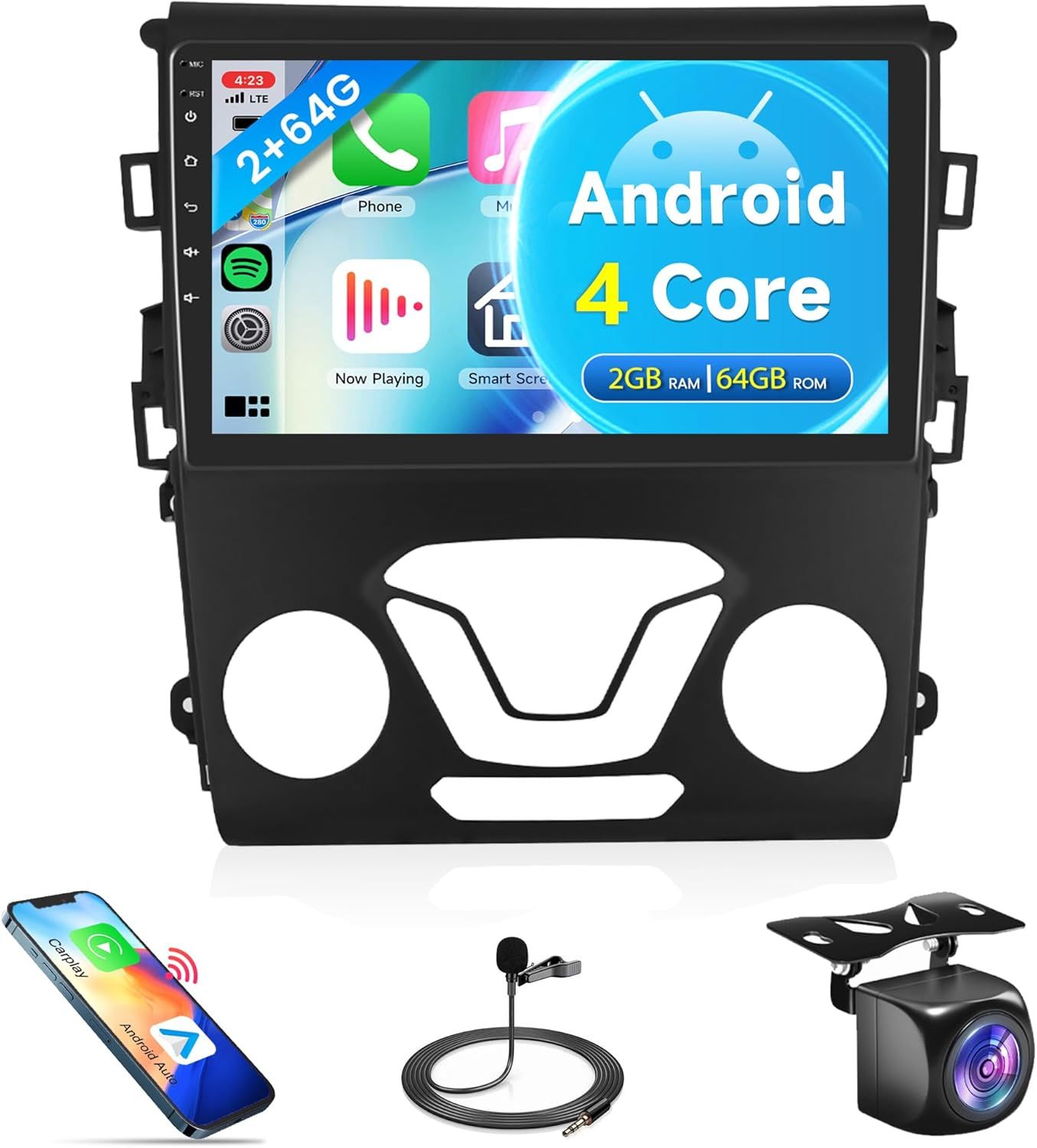 Ford Fusion 2013-2019 Android Car Radio Stereo 9 Inch Touch Screen with GPS &amp; Backup Camera