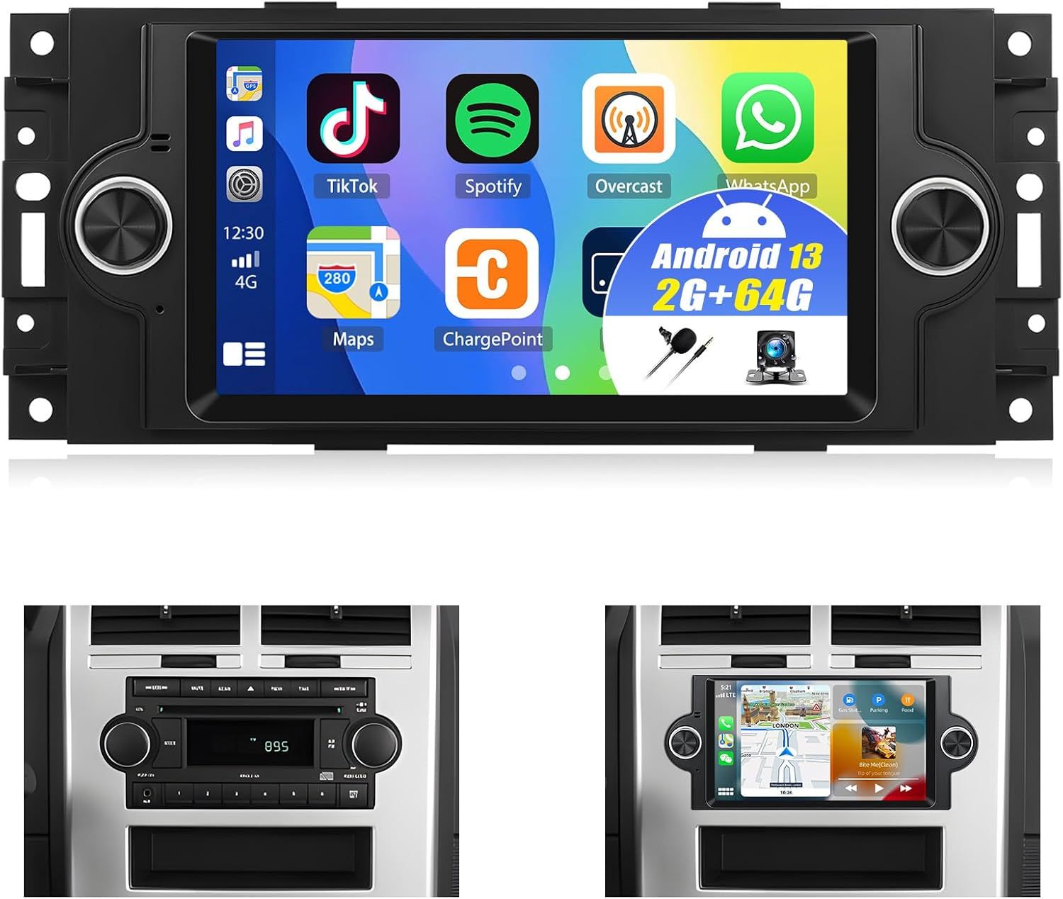 2006-2008 Dodge Ram 1500,2500,3500 Car Stereo Upgrade – Android Radio, CarPlay,GPS,Bluetooth,Camera