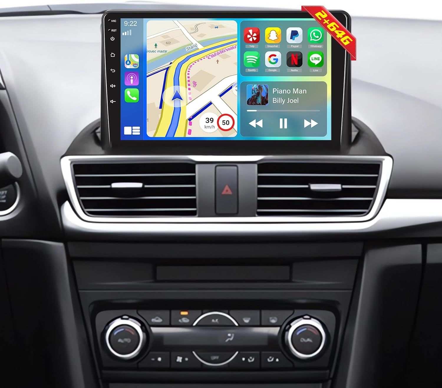 2014-2019 Mazda 3 Axela Car Stereo, 9 Inch Android 13 Radio w/ Touch Screen, GPS &amp; Backup Camera