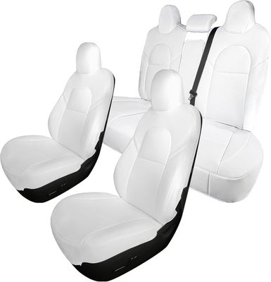 2017-2023 Tesla Model 3 Seat Covers Full Set, Custom Fit Cloth Protectors White Color