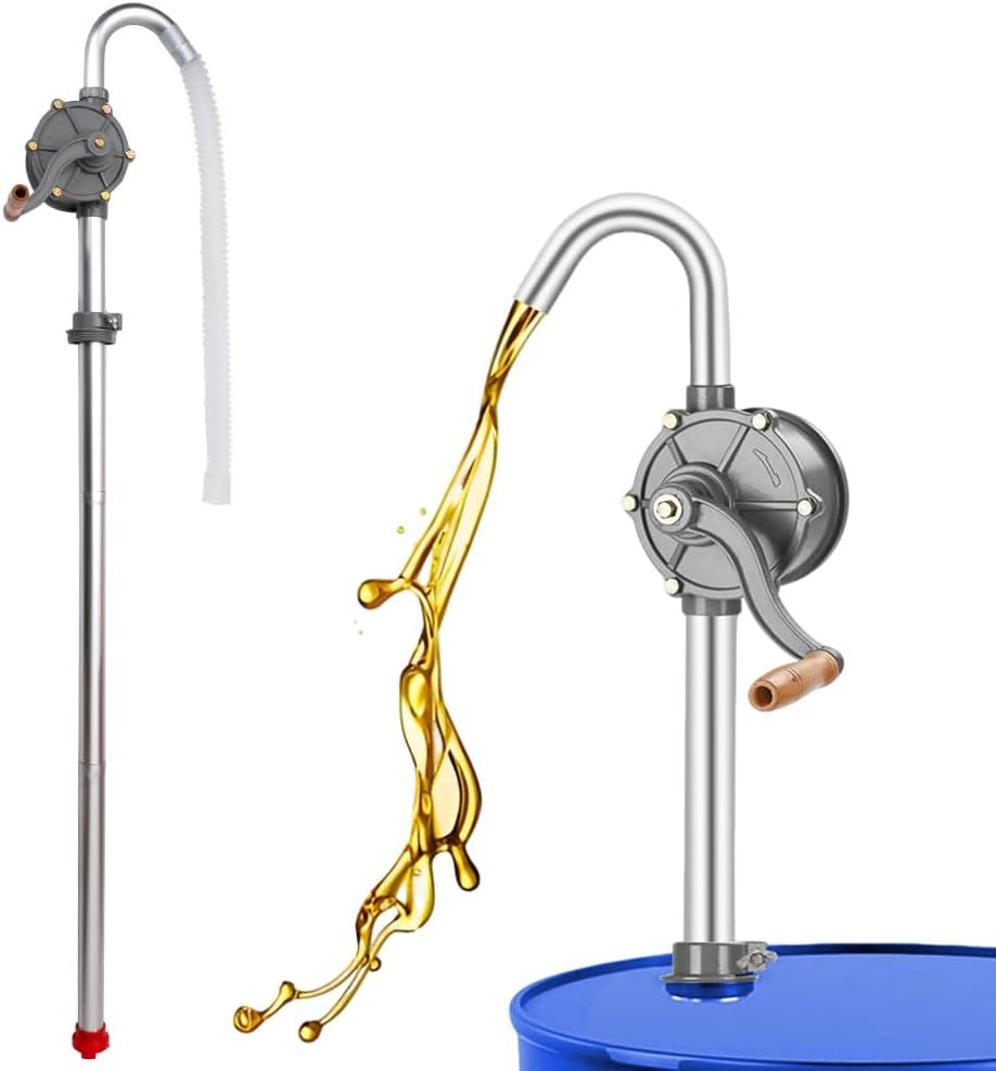 55 Gallon Drum Pump – Heavy-Duty Aluminum Manual Hand Barrel Pump for Oil, Diesel, and Hydraulic