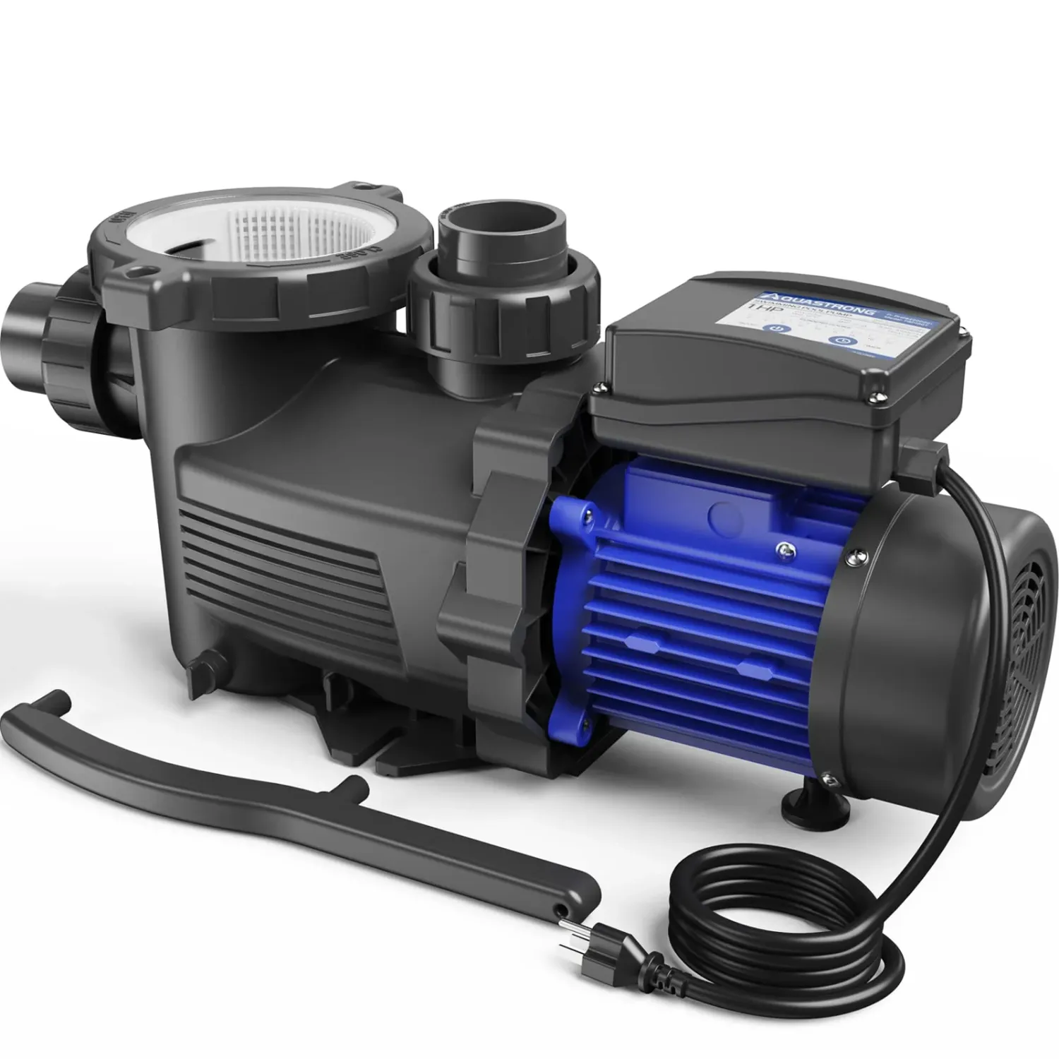 1HP Pool Pump 115V – 6100 GPH Water Circulation with Timer for Inground or Above Ground Pools