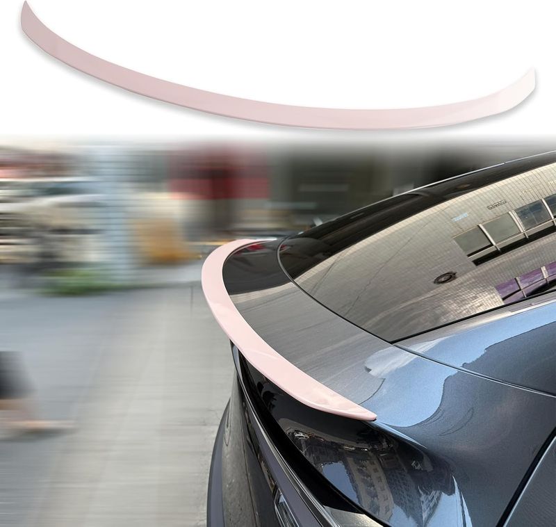 2026 Tesla Model Y Juniper Rear Spoiler Wing – Sporty ABS Trunk Lip in Light Pink, Refresh  Design