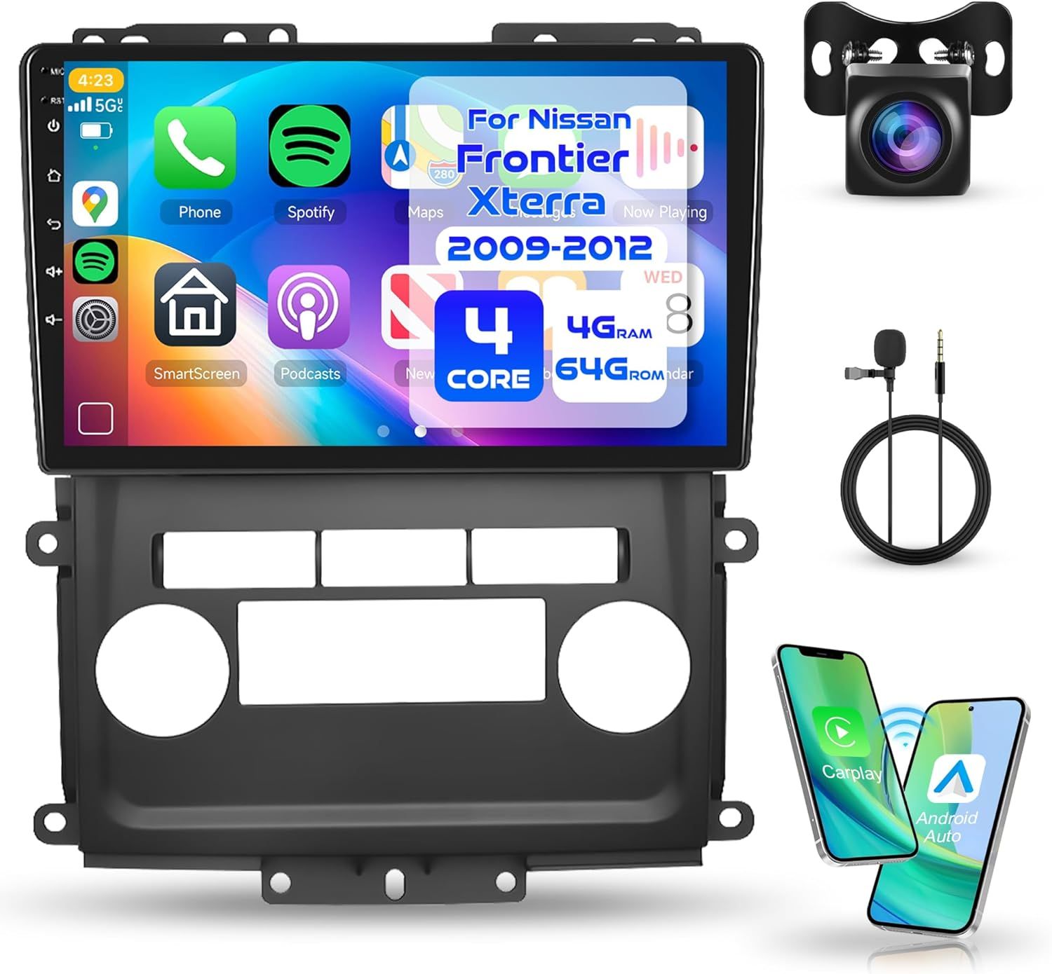 2009–2012 Nissan-Frontier-Xterra 9” Android Screen | GPS, Wi-Fi, Bluetooth, FM &amp; Backup Camera