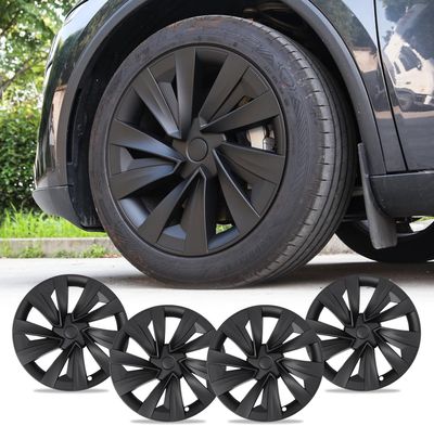 2026 Tesla Model Y 19” Crossflow Wheel Covers Matte Black (Juniper Edition)