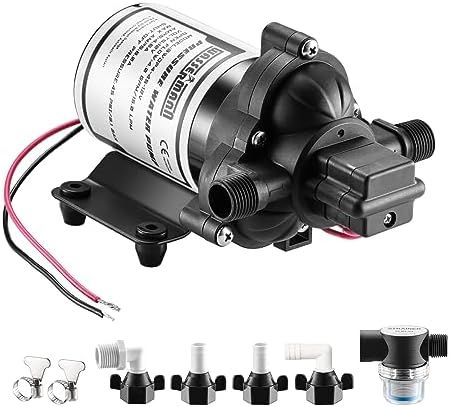 12V RV Water Pressure Pump 4.0GPM 45PSI with Pressure Switch – Self-Priming Pump for RV &amp; Marine