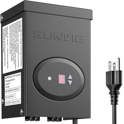 120W Low Voltage Transformer 120V to 12V Power Converter with Photocell and Timer for Garden Lights