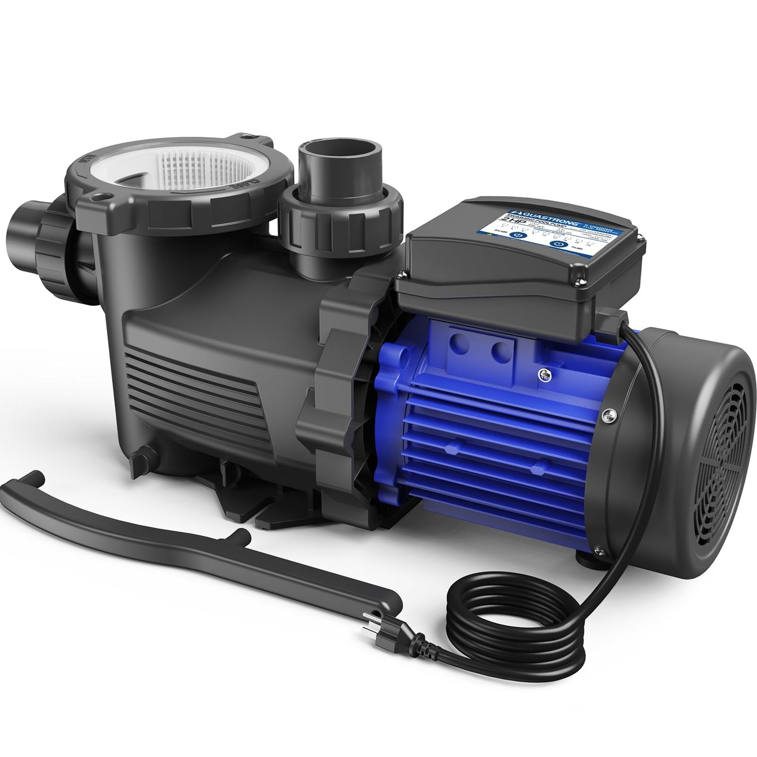 2HP Pool Pump with Timer – High Flow 8917 GPH, 115V Single Speed for Inground or Above Ground Pool