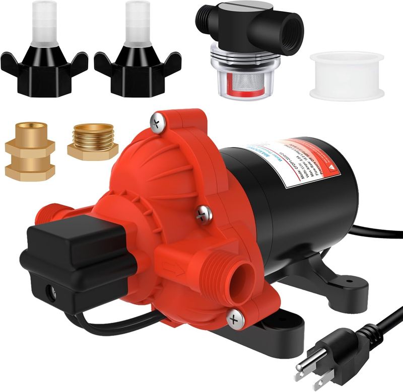 4.0GPM 50PSI 115V Water Pressure Pump – Ideal for RVs, Boats, Caravans &amp; Off-Grid Homes