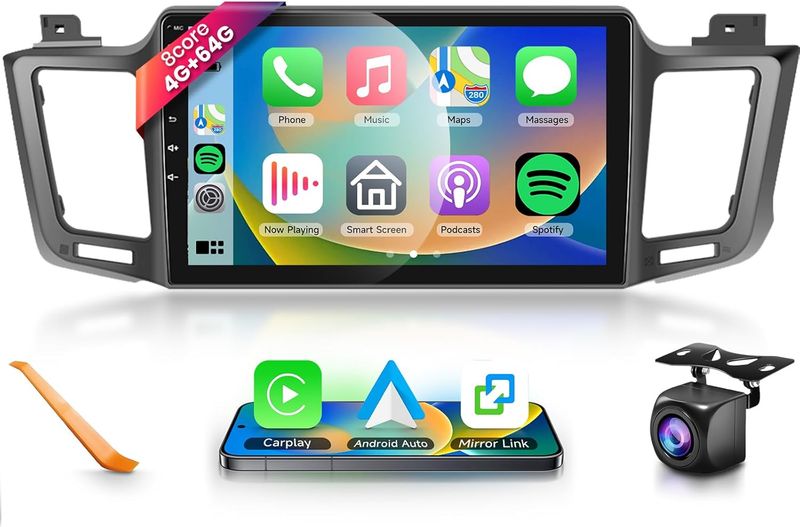 2013–2019 Toyota RAV4 Touchscreen Radio 10.1&quot; 8-Core 4G+64G IPS Screen GPS Wi-Fi DSP, Backup Camera