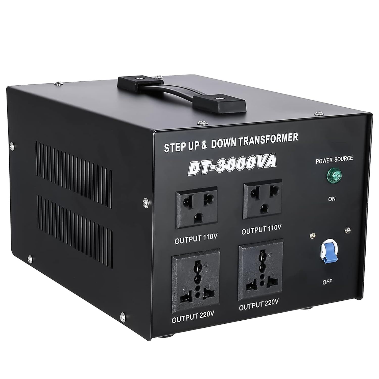 3000W Voltage Transformer Converter Step Up/Down 110V ↔ 220V with US &amp; Universal Outlets