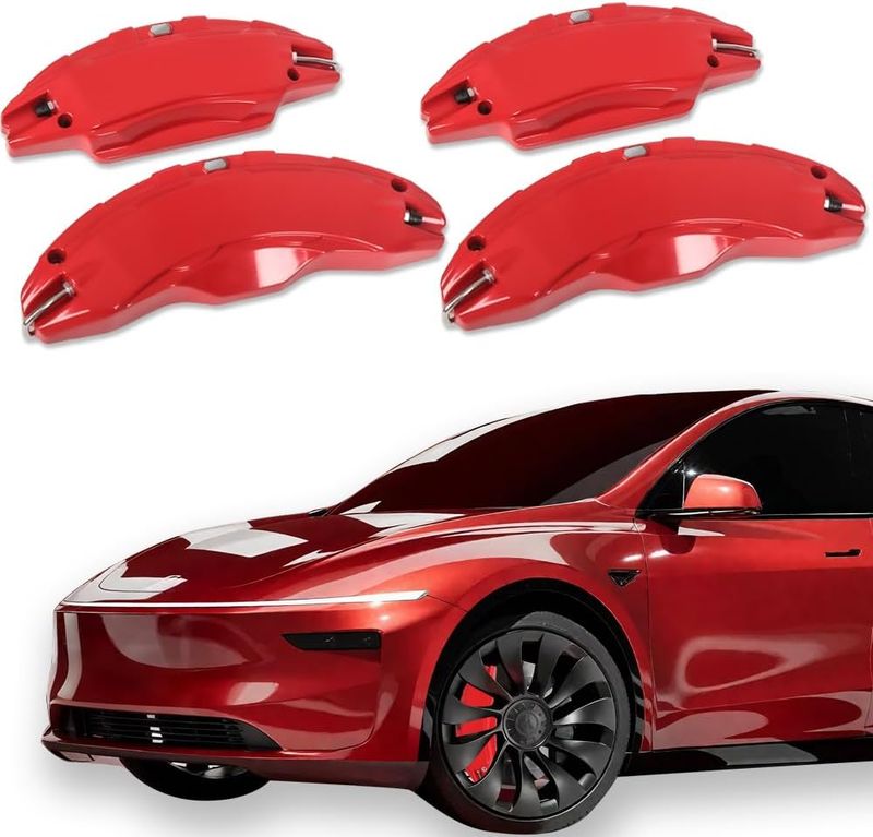 2026 Tesla Model Y Juniper 4PCS Brake Caliper Covers Front &amp; Rear– Sporty Wheel Upgrade