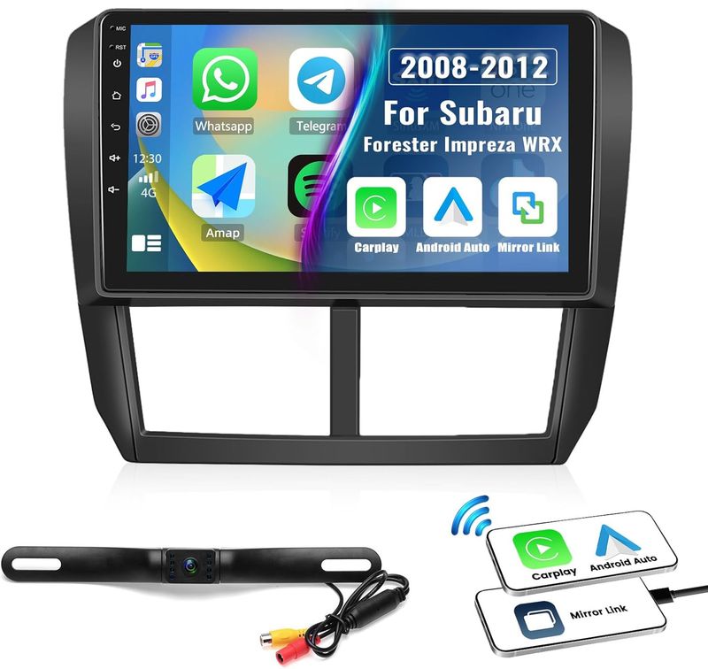Subaru Forester Impreza WRX 2008-2012 Touch Screen Car Stereo – CarPlay, GPS, Wi-Fi &amp; Backup Camera