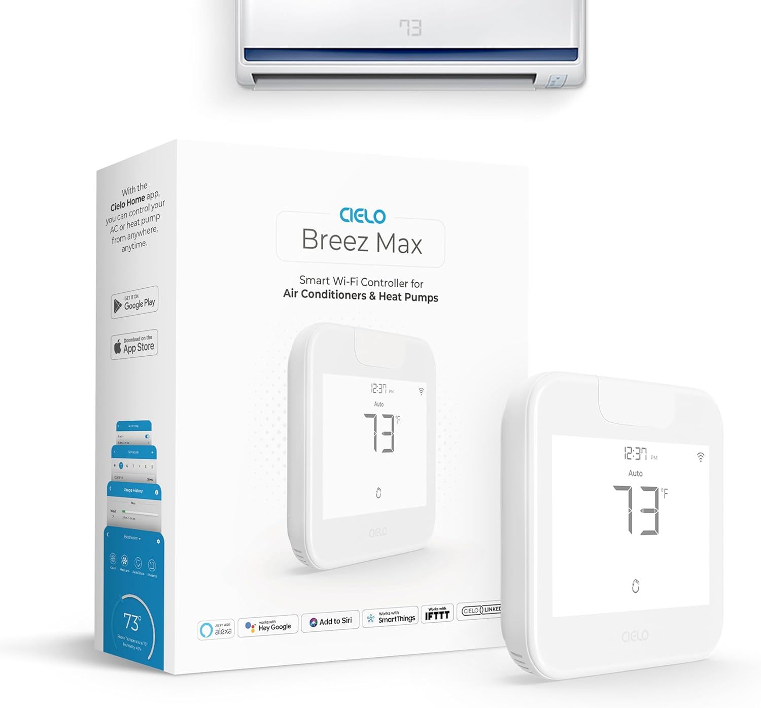 Smart Wi-Fi A/C Thermostat – Mini-Split, Window &amp; Portable ACs, Alexa &amp; Google Compatible