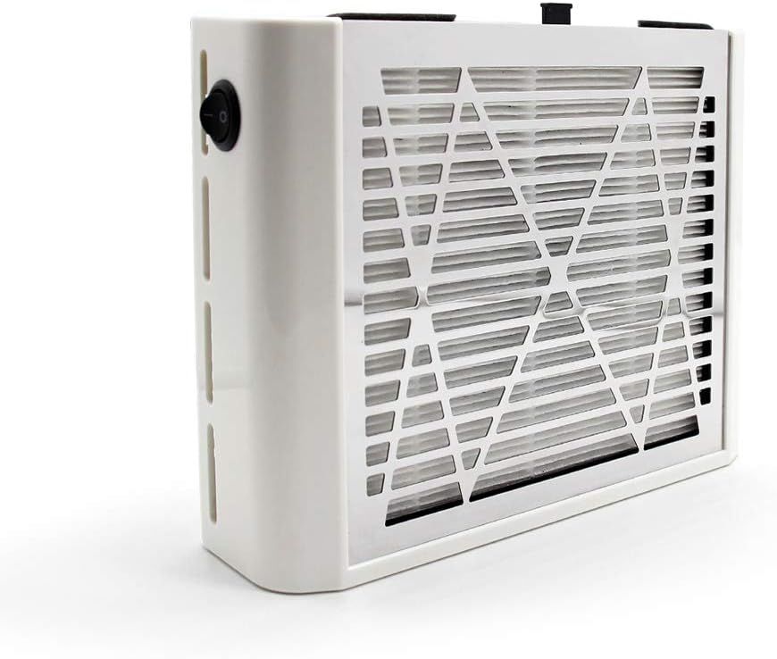 Nail Vacuum Dust Collector – Strong Suction Manicure Extractor Fan for Acrylic Removal (White)