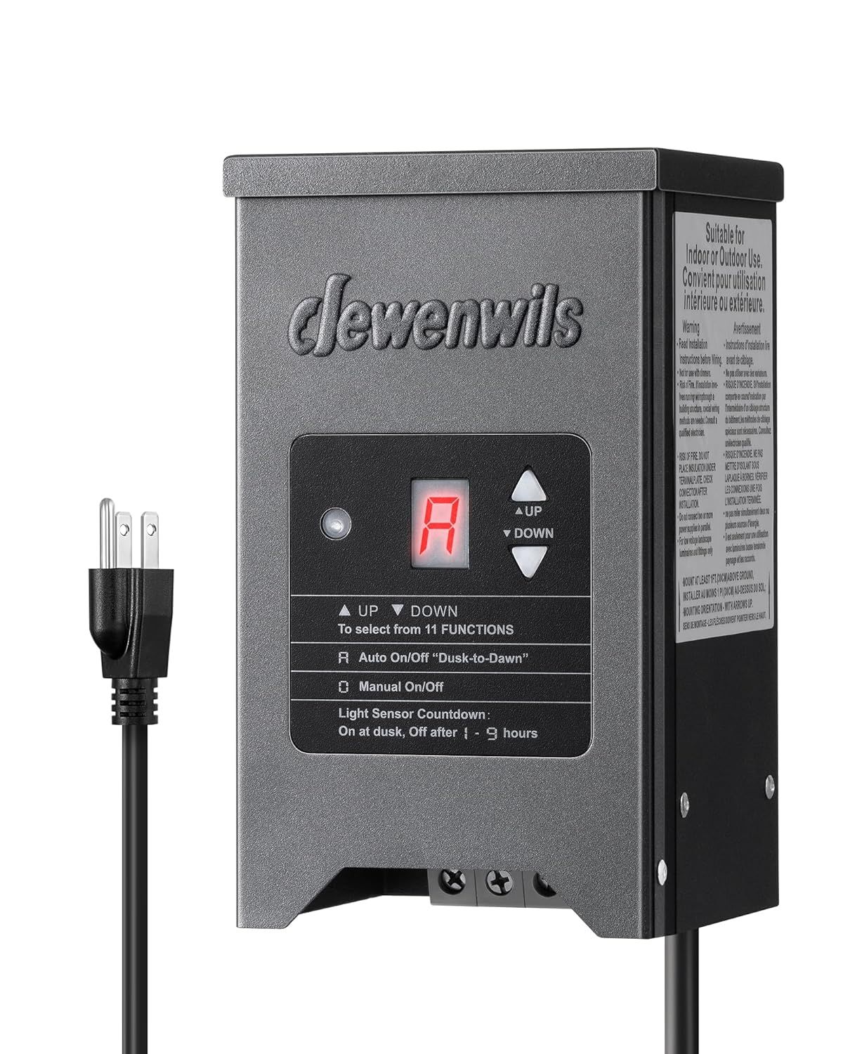 Outdoor Landscape Lighting Transformer 150W – Low Voltage 12/15V AC with Timer &amp; Photocell