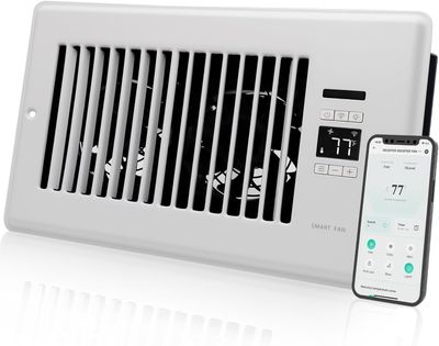 Super Quiet Register Booster Fan 6x10 – Smart Vent with Dual Thermostat &amp; Wi-Fi App Control