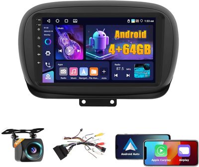 Fiat 500X 2014-2020 Android 15 Car Radio 9" Touchscreen with GPS and Backup Camera