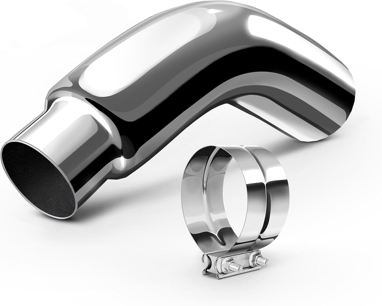 5&quot; Inlet-- 6&quot; Outlet Chrome Diesel Exhaust Tip with Clamp for Trucks, Pickups and Cars