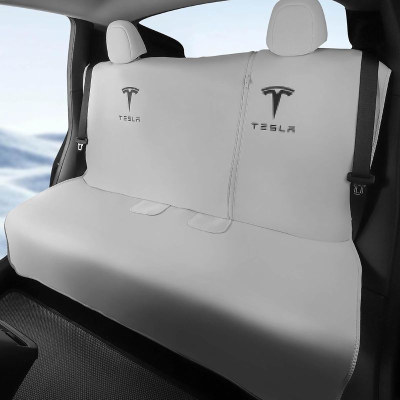 Tesla Model Y Rear Seat Cover Waterproof Dog Protector Neoprene  (White Color)