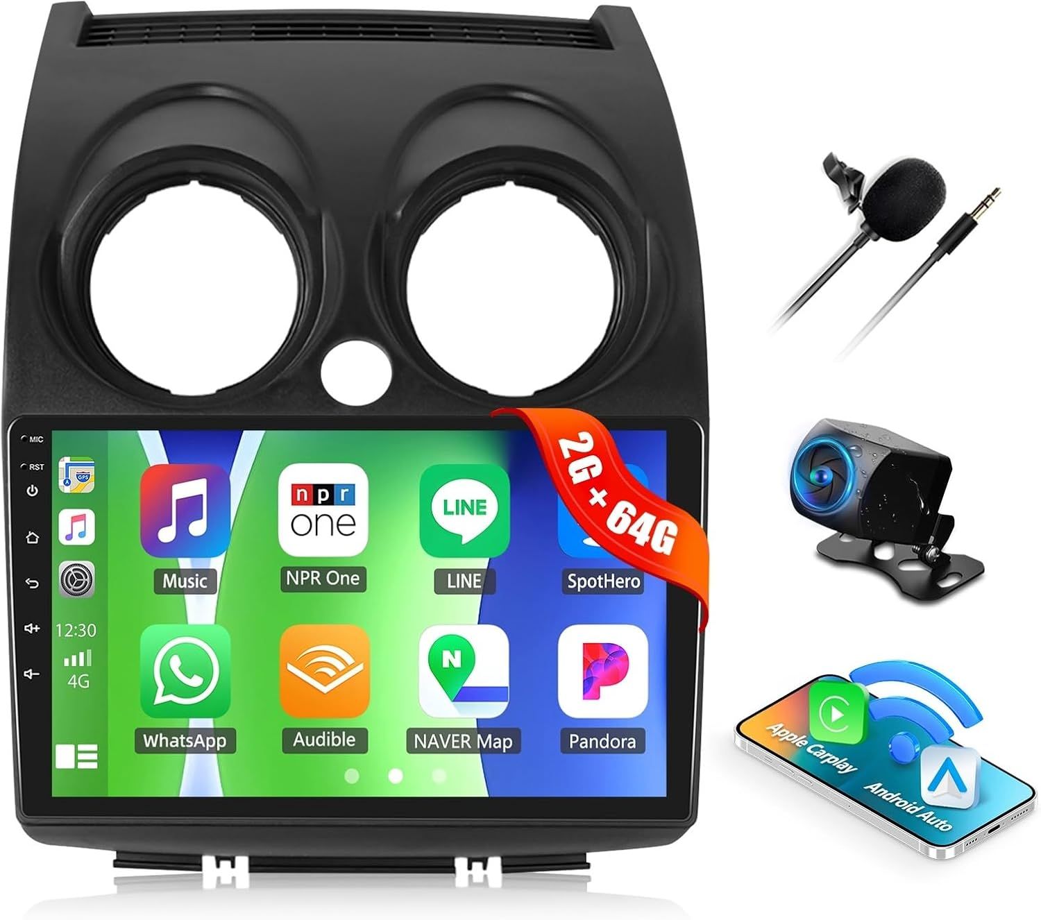 Nissan Rogue 2008-2013 Android Car Radio with 9" Touchscreen, CarPlay and Backup Camera