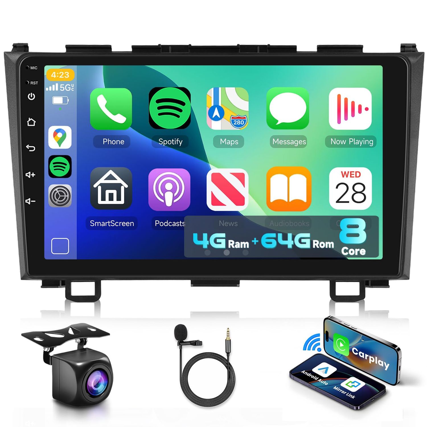 Honda CR-V 2007-2011 9" Multimedia Radio with Android System GPS Wi-Fi DSP and Backup Camera