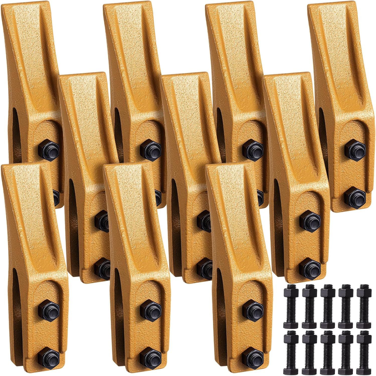 5 Piece Heavy Duty Trenching Bucket Teeth with Pins for Excavators and Loaders