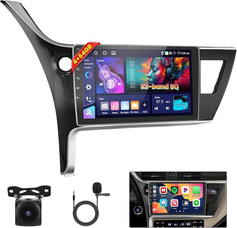 Toyota Corolla Levin 2017–2018 10” Android Car Radio with Wireless CarPlay, GPS &amp; Backup Camera